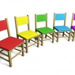 gekleurde stoelen picto